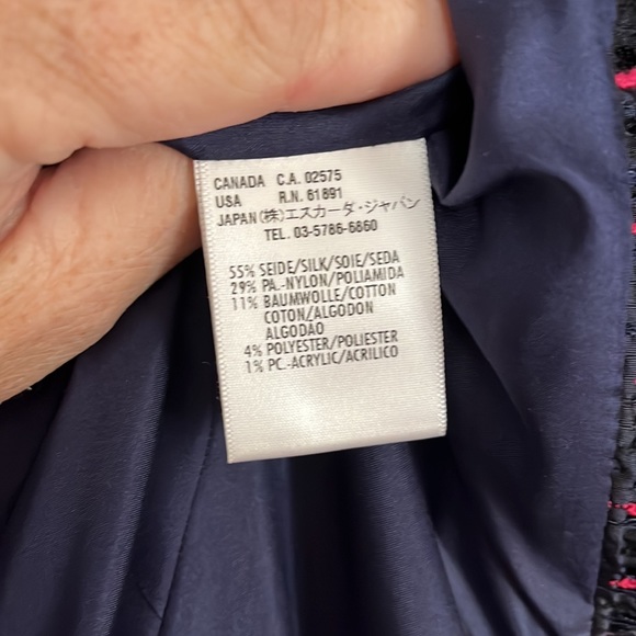 ESCADA LADIES BLUE PINK TWEED JACKET-42-EUC - Picture 11 of 12